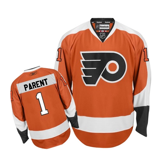 Bernie Parent Philadelphia Flyers Premier Home Reebok Jersey - Orange