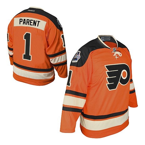 Bernie Parent Philadelphia Flyers Premier Official Winter Classic Reebok Jersey - Orange