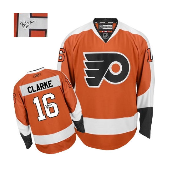 Bobby Clarke Philadelphia Flyers Authentic Home Autographed Reebok Jersey - Orange