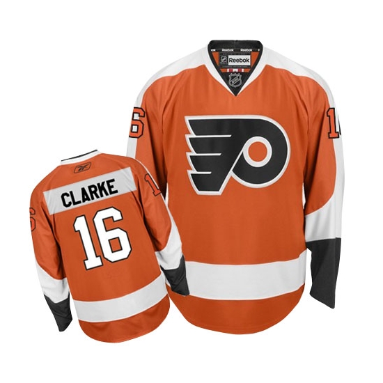 Bobby Clarke Philadelphia Flyers Authentic Home Reebok Jersey - Orange
