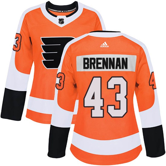 T.J. Brennan Philadelphia Flyers Women's Authentic Home Adidas Jersey - Orange