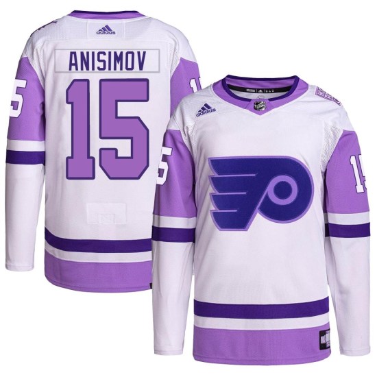 Artem Anisimov Philadelphia Flyers Authentic Hockey Fights Cancer Primegreen Adidas Jersey - White/Purple