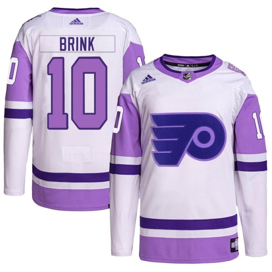 Bobby Brink Philadelphia Flyers Authentic Hockey Fights Cancer Primegreen Adidas Jersey - White/Purple