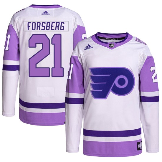 Peter Forsberg Philadelphia Flyers Authentic Hockey Fights Cancer Primegreen Adidas Jersey - White/Purple