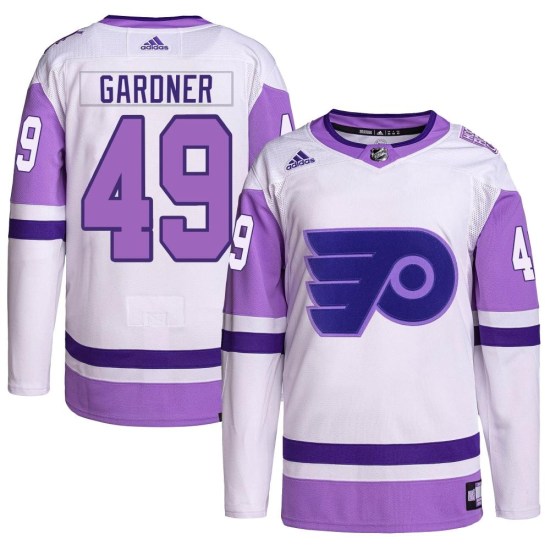 Rhett Gardner Philadelphia Flyers Authentic Hockey Fights Cancer Primegreen Adidas Jersey - White/Purple