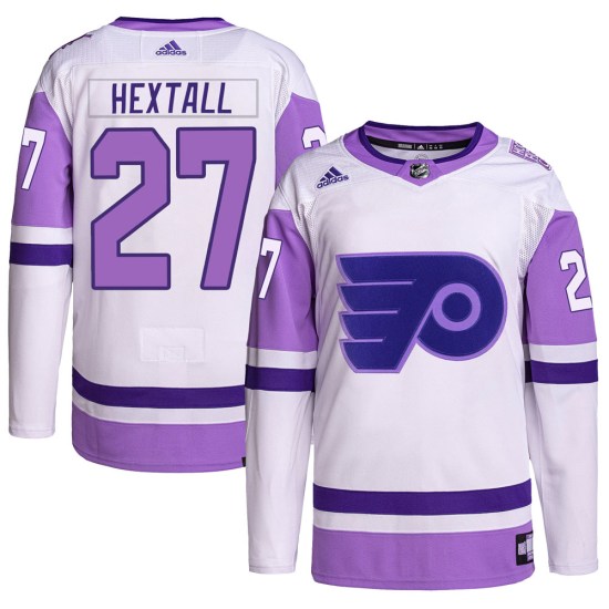 Ron Hextall Philadelphia Flyers Authentic Hockey Fights Cancer Primegreen Adidas Jersey - White/Purple