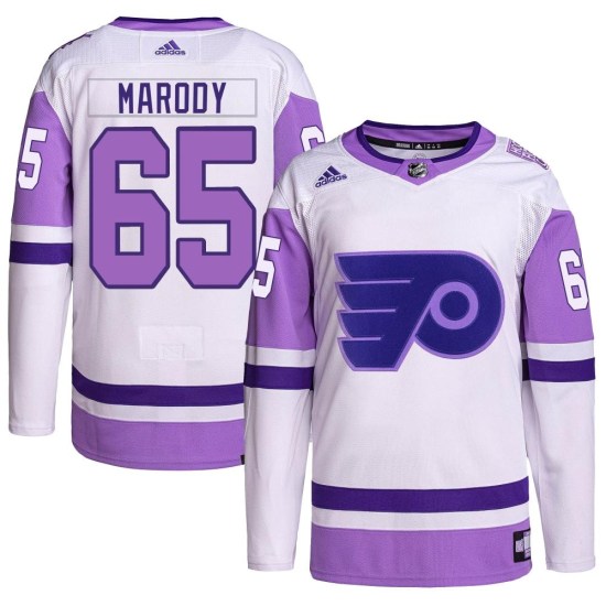 Cooper Marody Philadelphia Flyers Authentic Hockey Fights Cancer Primegreen Adidas Jersey - White/Purple