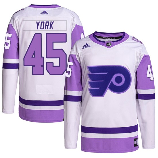 Cam York Philadelphia Flyers Authentic Hockey Fights Cancer Primegreen Adidas Jersey - White/Purple