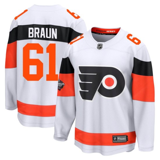 Justin Braun Philadelphia Flyers Breakaway 2024 Stadium Series Fanatics Branded Jersey - White