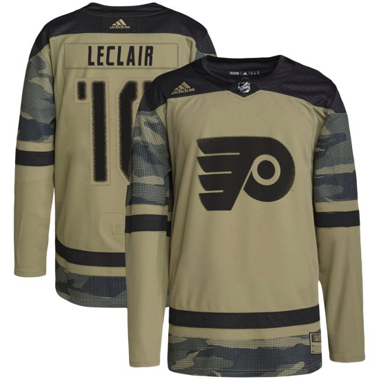 John Leclair Philadelphia Flyers Youth Authentic Military Appreciation Practice Adidas Jersey - Camo