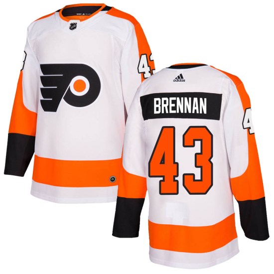 T.J. Brennan Philadelphia Flyers Youth Authentic Adidas Jersey - White