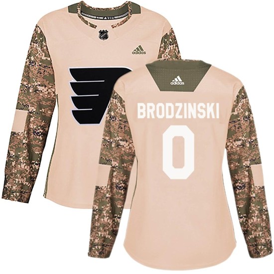 Bryce Brodzinski Philadelphia Flyers Women's Authentic Veterans Day Practice Adidas Jersey - Camo