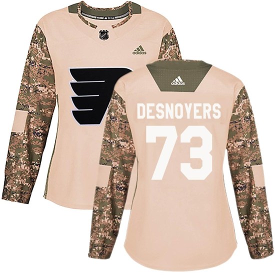 Elliot Desnoyers Philadelphia Flyers Women's Authentic Veterans Day Practice Adidas Jersey - Camo