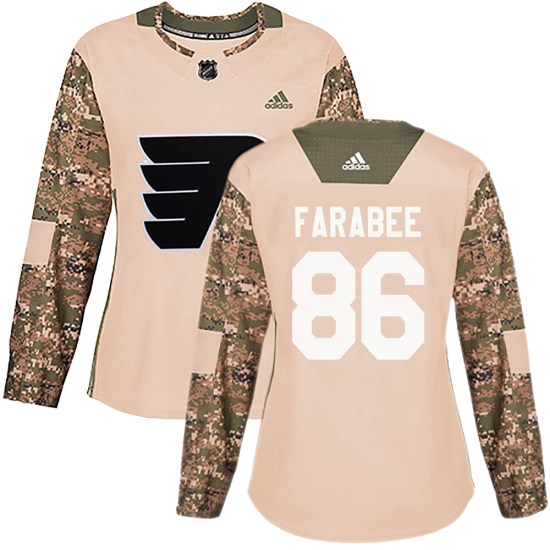 Joel Farabee Philadelphia Flyers Women's Authentic Veterans Day Practice Adidas Jersey - Camo