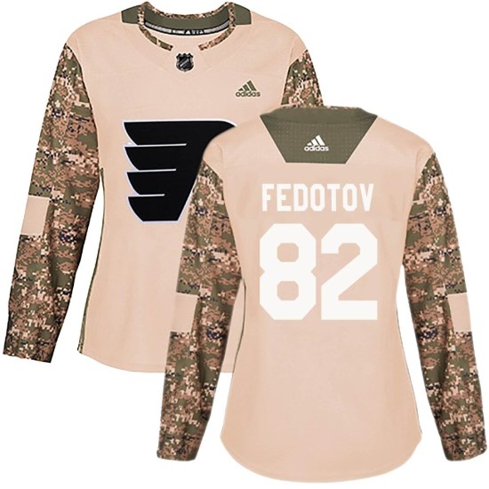 Ivan Fedotov Philadelphia Flyers Women's Authentic Veterans Day Practice Adidas Jersey - Camo