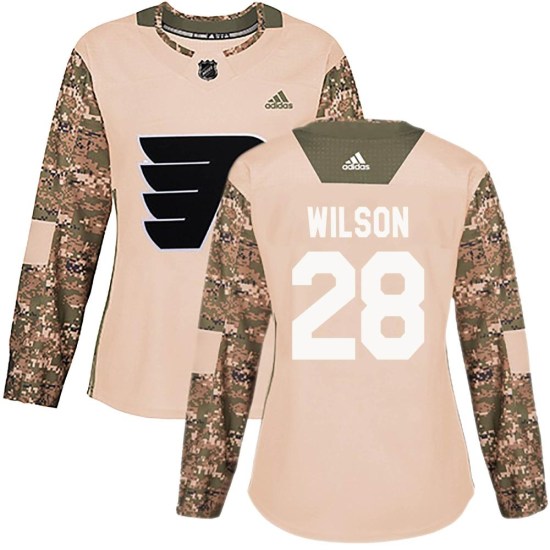 Garrett Wilson Philadelphia Flyers Women's Authentic Veterans Day Practice Adidas Jersey - Camo