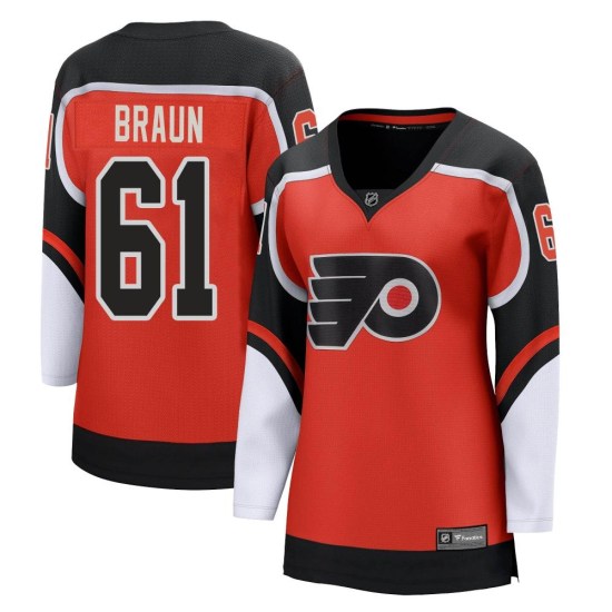 Justin Braun Philadelphia Flyers Women's Breakaway 2020/21 Special Edition Fanatics Branded Jersey - Orange