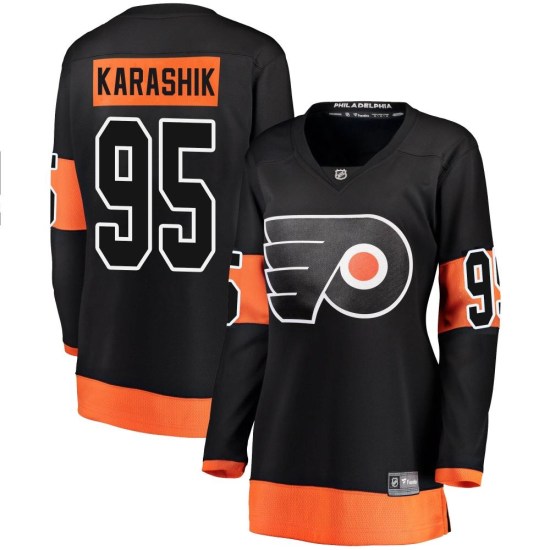 Adam Karashik Philadelphia Flyers Women's Breakaway Alternate Fanatics Branded Jersey - Black
