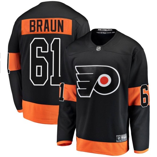 Justin Braun Philadelphia Flyers Breakaway Alternate Fanatics Branded Jersey - Black