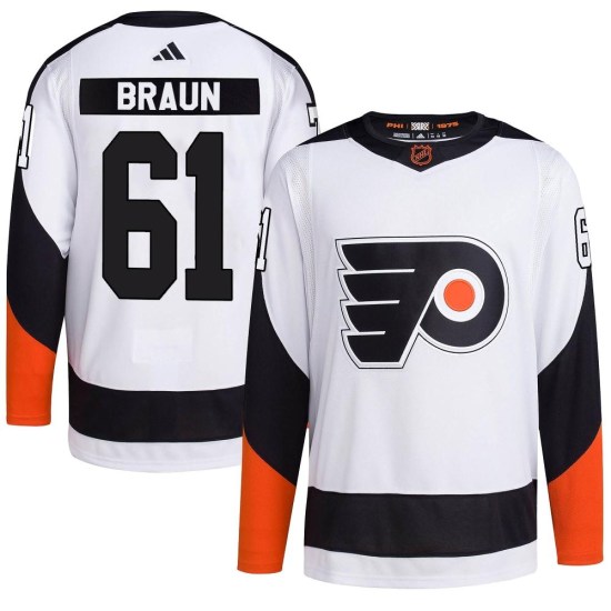 Justin Braun Philadelphia Flyers Authentic Reverse Retro 2.0 Adidas Jersey - White