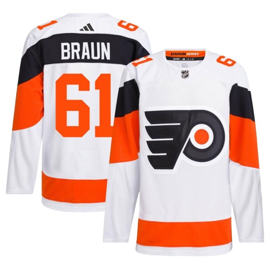 Justin Braun Philadelphia Flyers Authentic 2024 Stadium Series Primegreen Adidas Jersey - White