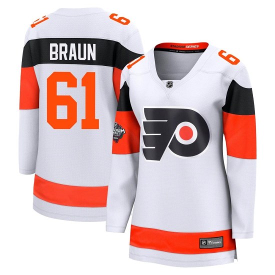 Justin Braun Philadelphia Flyers Women's Breakaway 2024 Stadium Series Fanatics Branded Jersey - White