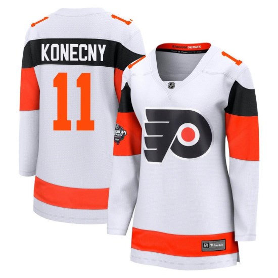 Travis Konecny Philadelphia Flyers Women's Breakaway 2024 Stadium Series Fanatics Branded Jersey - White