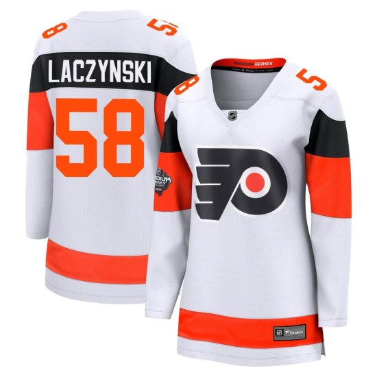 Tanner Laczynski Philadelphia Flyers Women's Breakaway 2024 Stadium Series Fanatics Branded Jersey - White