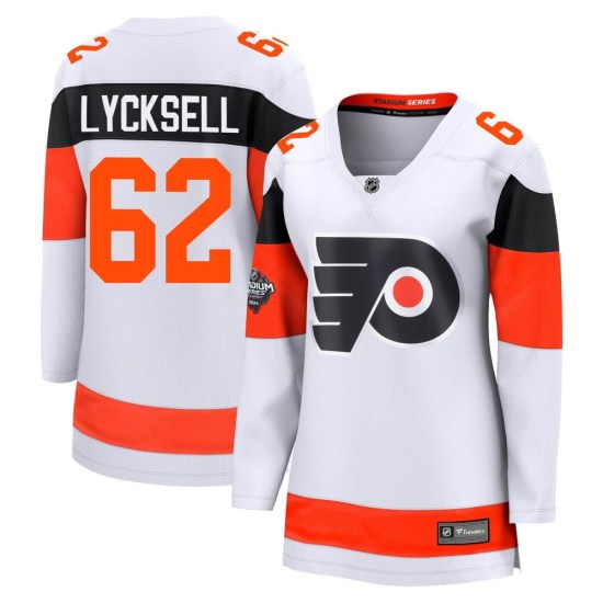 Olle Lycksell Philadelphia Flyers Women's Breakaway 2024 Stadium Series Fanatics Branded Jersey - White