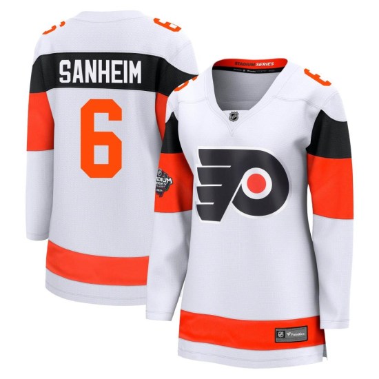 Travis Sanheim Philadelphia Flyers Women's Breakaway 2024 Stadium Series Fanatics Branded Jersey - White