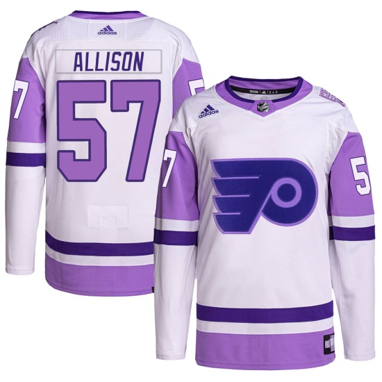 Wade Allison Philadelphia Flyers Youth Authentic Hockey Fights Cancer Primegreen Adidas Jersey - White/Purple