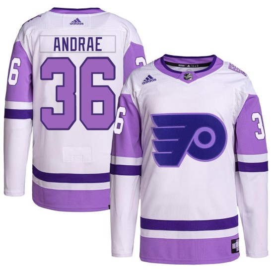 Emil Andrae Philadelphia Flyers Youth Authentic Hockey Fights Cancer Primegreen Adidas Jersey - White/Purple