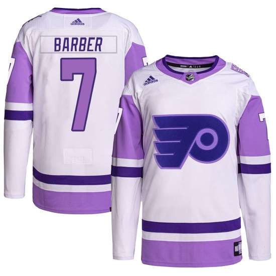 Bill Barber Philadelphia Flyers Youth Authentic Hockey Fights Cancer Primegreen Adidas Jersey - White/Purple