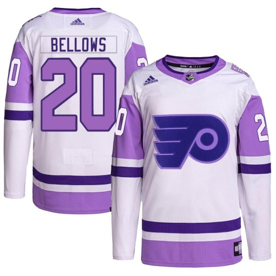 Kieffer Bellows Philadelphia Flyers Youth Authentic Hockey Fights Cancer Primegreen Adidas Jersey - White/Purple
