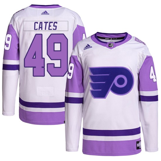 Noah Cates Philadelphia Flyers Youth Authentic Hockey Fights Cancer Primegreen Adidas Jersey - White/Purple