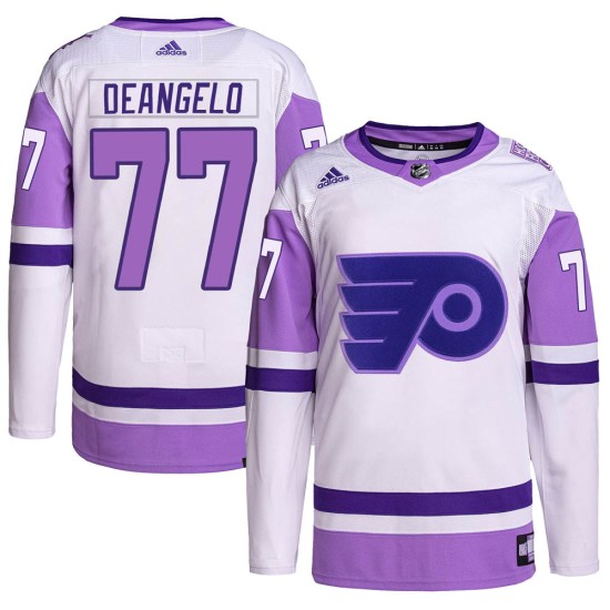 Tony DeAngelo Philadelphia Flyers Youth Authentic Hockey Fights Cancer Primegreen Adidas Jersey - White/Purple
