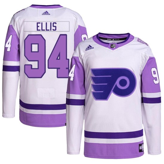Ryan Ellis Philadelphia Flyers Youth Authentic Hockey Fights Cancer Primegreen Adidas Jersey - White/Purple