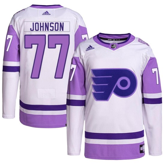 Erik Johnson Philadelphia Flyers Youth Authentic Hockey Fights Cancer Primegreen Adidas Jersey - White/Purple