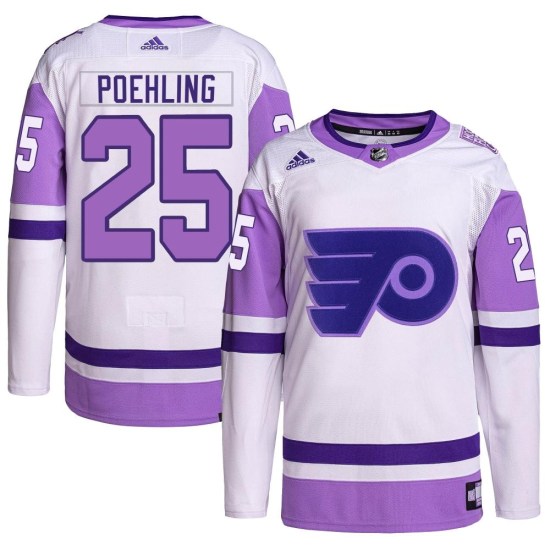 Ryan Poehling Philadelphia Flyers Youth Authentic Hockey Fights Cancer Primegreen Adidas Jersey - White/Purple