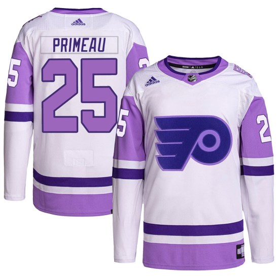 Keith Primeau Philadelphia Flyers Youth Authentic Hockey Fights Cancer Primegreen Adidas Jersey - White/Purple