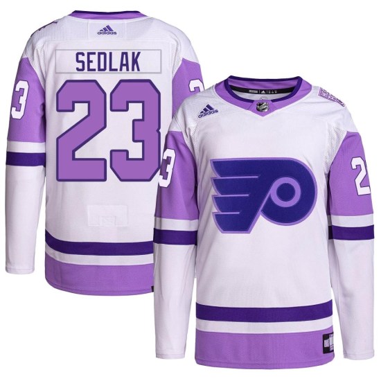 Lukas Sedlak Philadelphia Flyers Youth Authentic Hockey Fights Cancer Primegreen Adidas Jersey - White/Purple