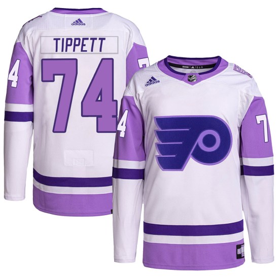 Owen Tippett Philadelphia Flyers Youth Authentic Hockey Fights Cancer Primegreen Adidas Jersey - White/Purple
