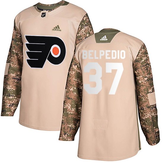 Louie Belpedio Philadelphia Flyers Youth Authentic Veterans Day Practice Adidas Jersey - Camo