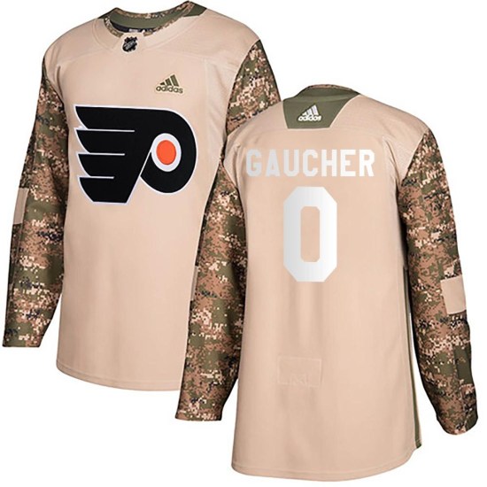 Jacob Gaucher Philadelphia Flyers Youth Authentic Veterans Day Practice Adidas Jersey - Camo