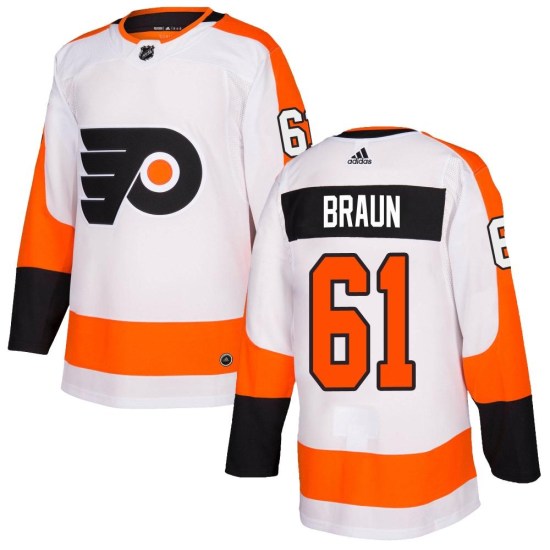 Justin Braun Philadelphia Flyers Authentic Adidas Jersey - White