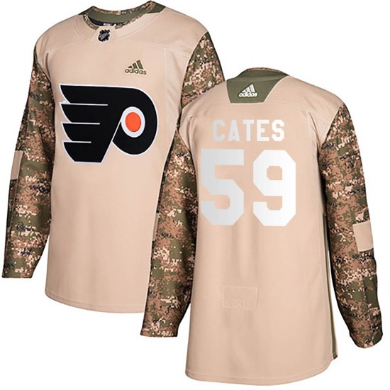Jackson Cates Philadelphia Flyers Authentic Veterans Day Practice Adidas Jersey - Camo