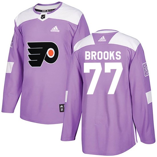 Adam Brooks Philadelphia Flyers Authentic Fights Cancer Practice Adidas Jersey - Purple