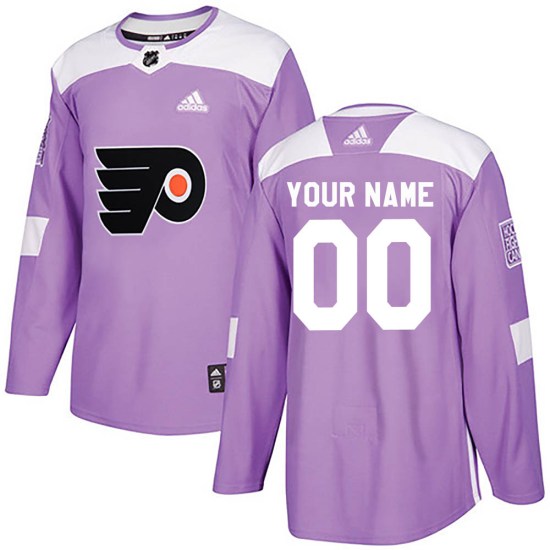 Custom Philadelphia Flyers Authentic Custom Fights Cancer Practice Adidas Jersey - Purple