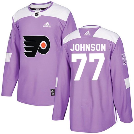 Erik Johnson Philadelphia Flyers Authentic Fights Cancer Practice Adidas Jersey - Purple