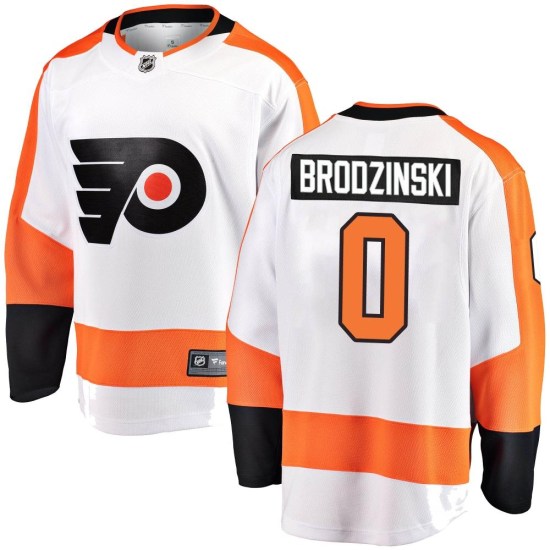 Bryce Brodzinski Philadelphia Flyers Youth Breakaway Away Fanatics Branded Jersey - White
